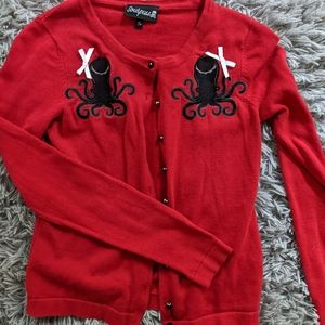 Octopus Nautical Pin-Up Cardigan Sourpuss